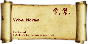 Vrba Norma névjegykártya