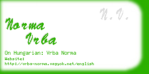 norma vrba business card